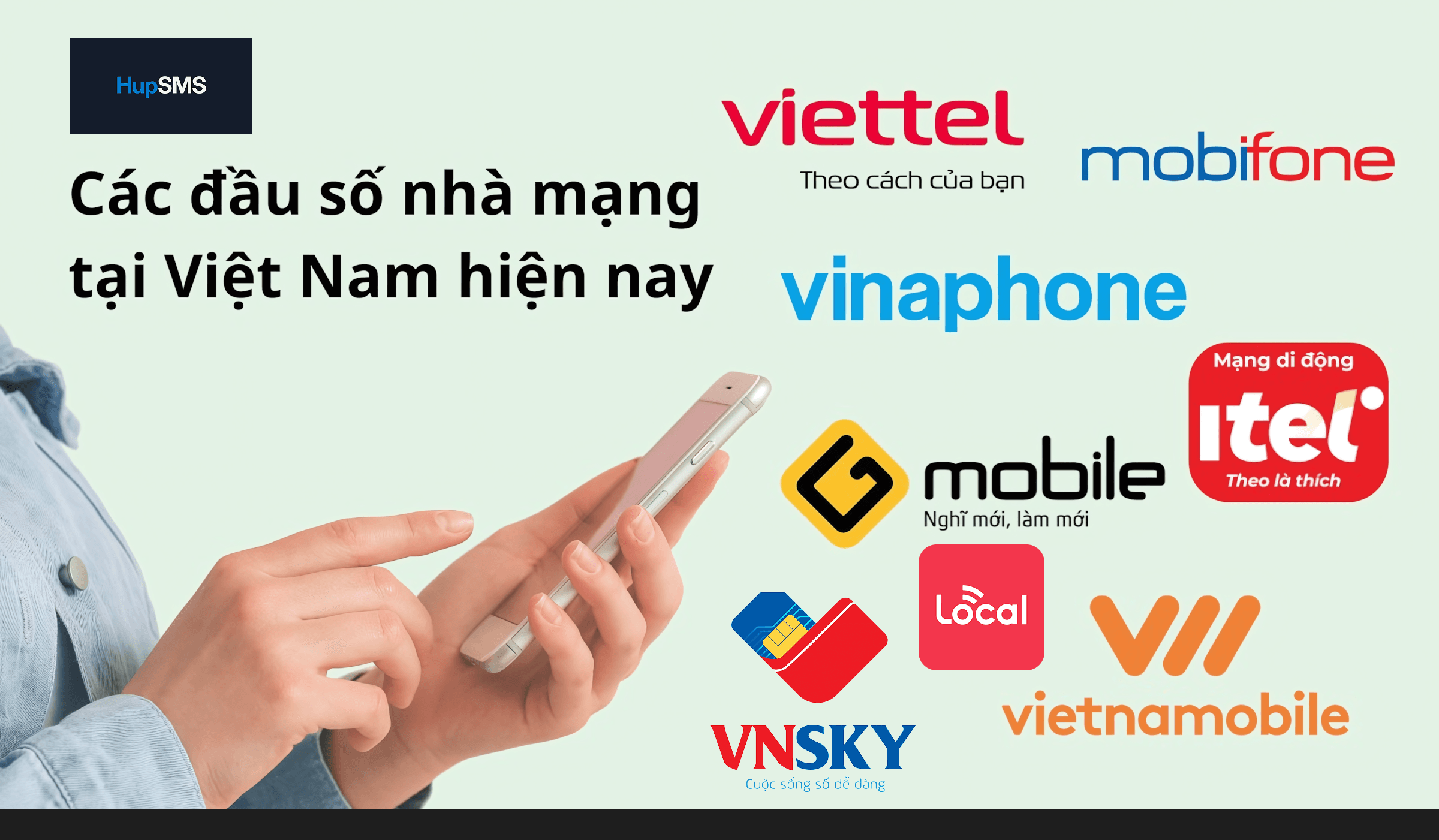 Đầu số các nhà mạng tại Việt Nam hiện nay (Vietttel, Mobifone, Vinaphone, Vietnamobile, iTel, Gmobile, VNSKY, Local (Reddi), FPT))