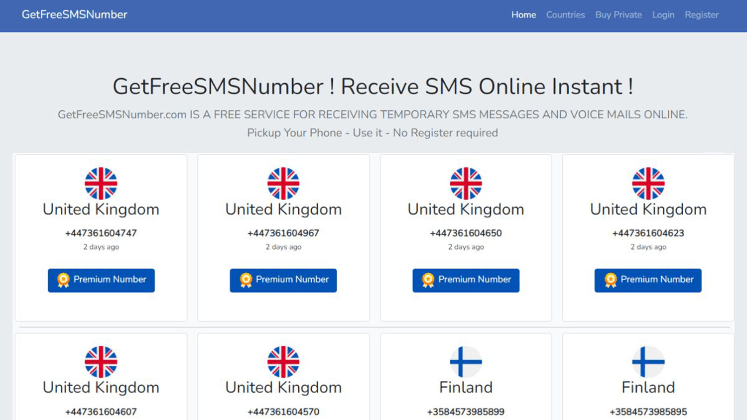 Nền tảng GetFreeSMSNumber hỗ trợ nhận SMS OTP Trung Quốc miễn phí trên nhiều nền tảng trực tuyến