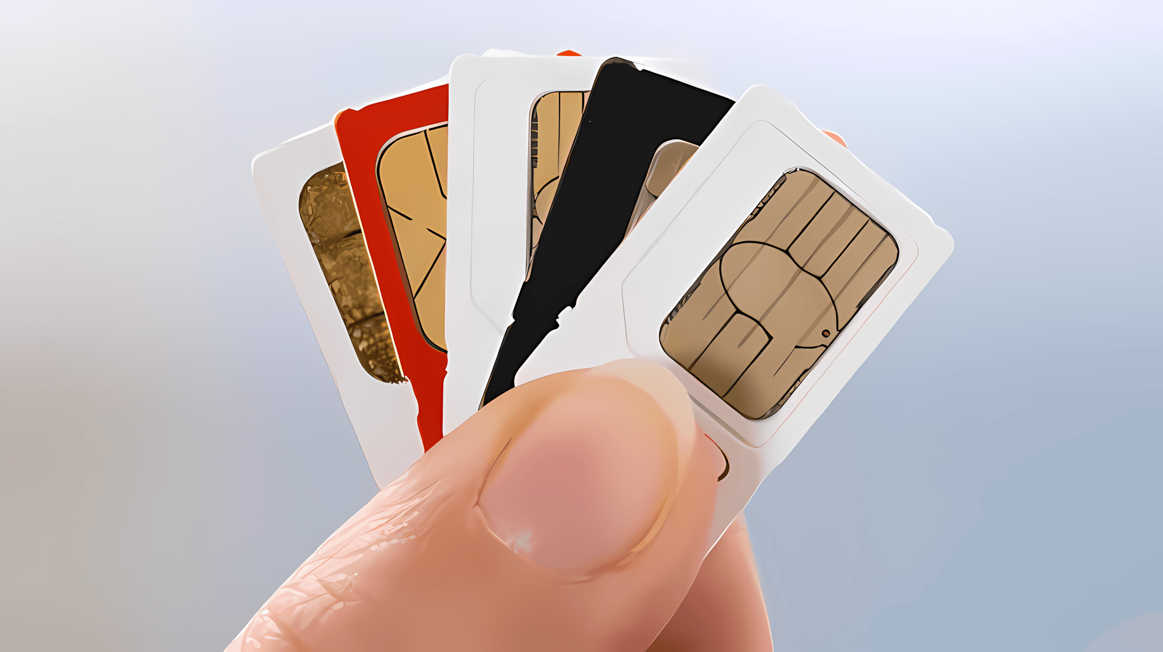 Thẻ SIM đang được cầm với số lượng lớn