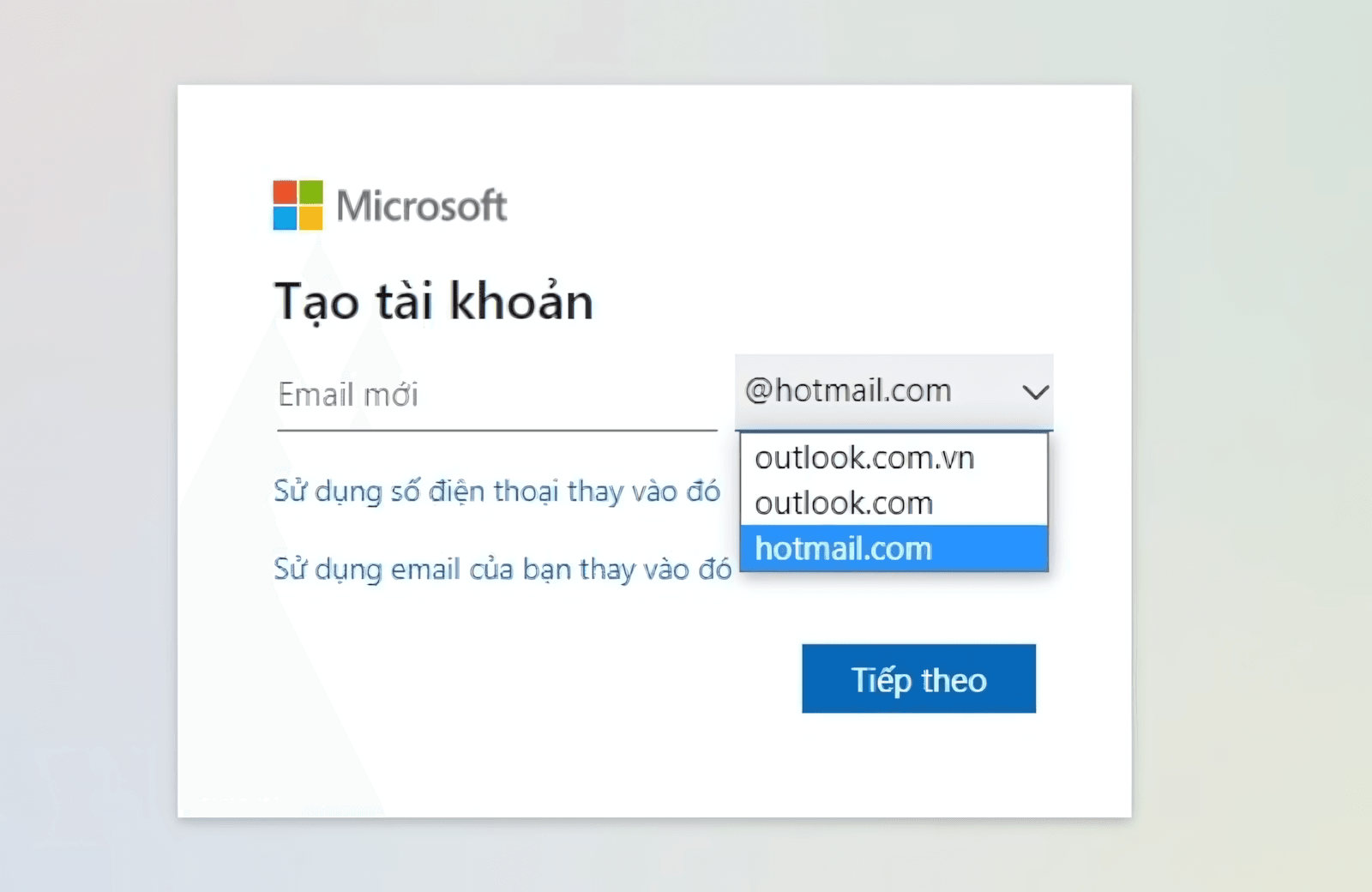 Cách tạo tài khoản Microsoft Outlook (Hotmail)
